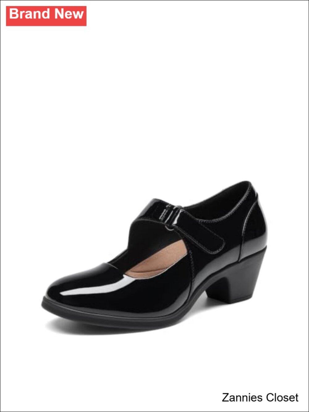 ✨Mary Jane Block Heel Pumps Faux Leather Memory Foam Comfort Dress Shoes